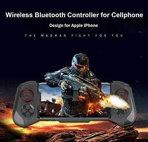 Megadream Mobile Gaming Controller for iPhone iOS Android PC Wireless Gamepad Joystick for iPhone 16/15/14/12, iPad, MacBook, Galaxy S22/S21/S20, TCL, Tablet, PC - 18+ Hour Battery Life - COD