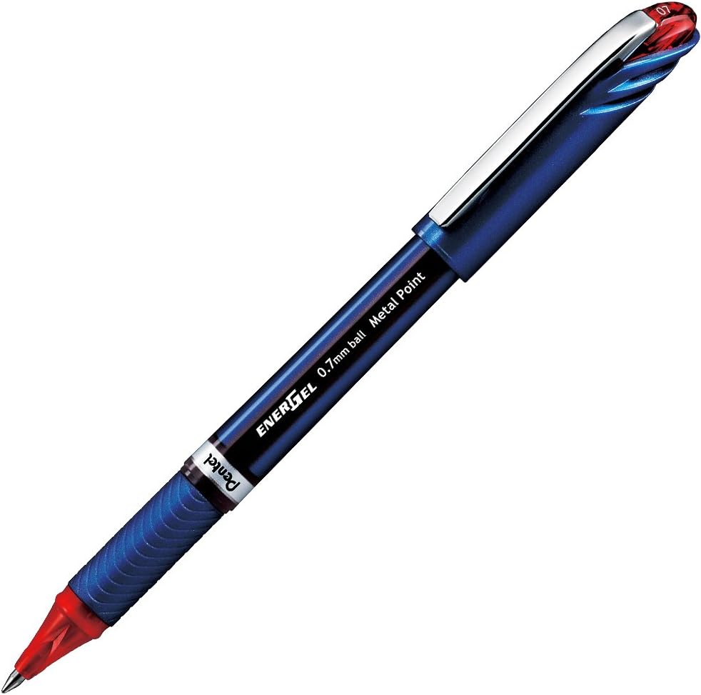 Pentel XBL27-B Gel Ink Ballpoint Pen EnerGel Euro 0.7mm Red 5pcs