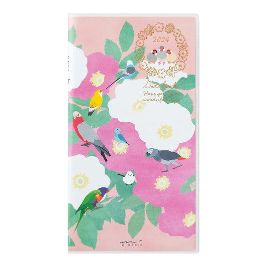 Midori 22245006 Pocket Diary, 2024, Slim, Monthly, Tri Pattern (Begins October 2023)