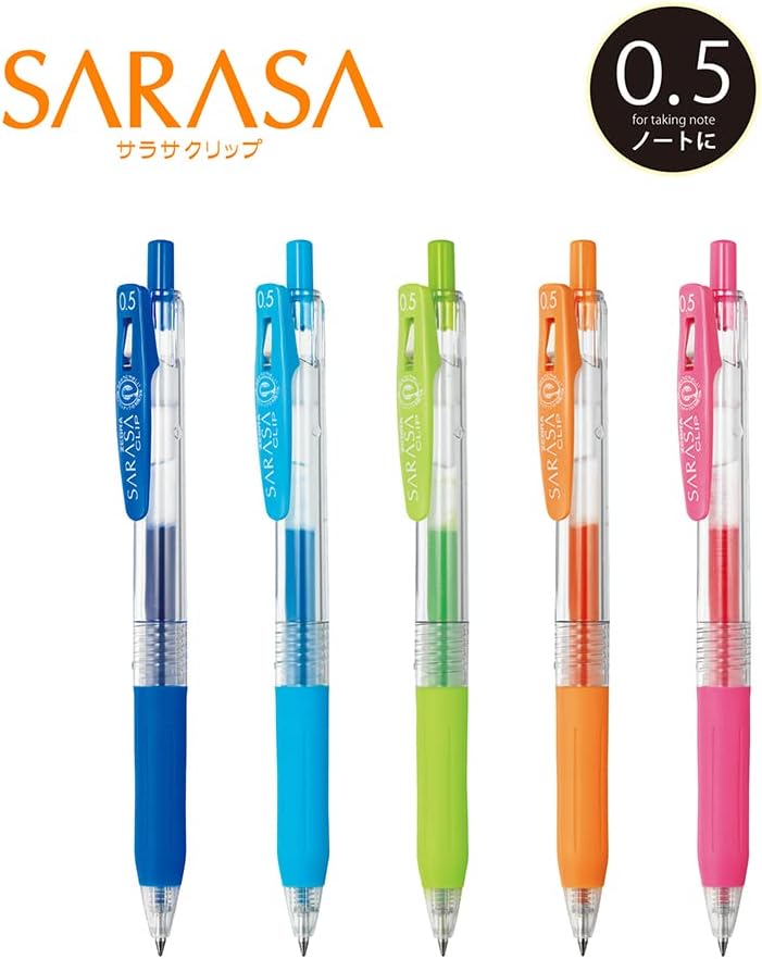 ZEBRA Sarasa Clip 0.5, 5 Color Set (JJ15-5CA)