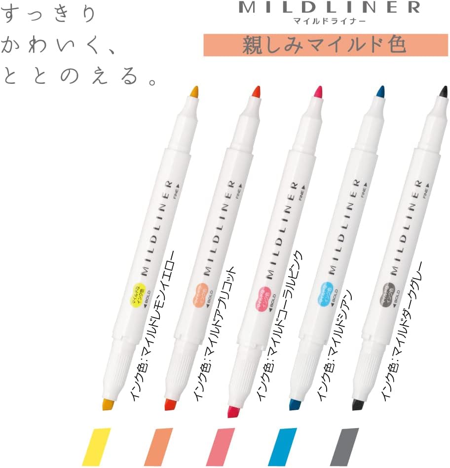 ZEBRA WKT7-N-5C-N Highlighter, Mild Friendly Color, N5 Colors