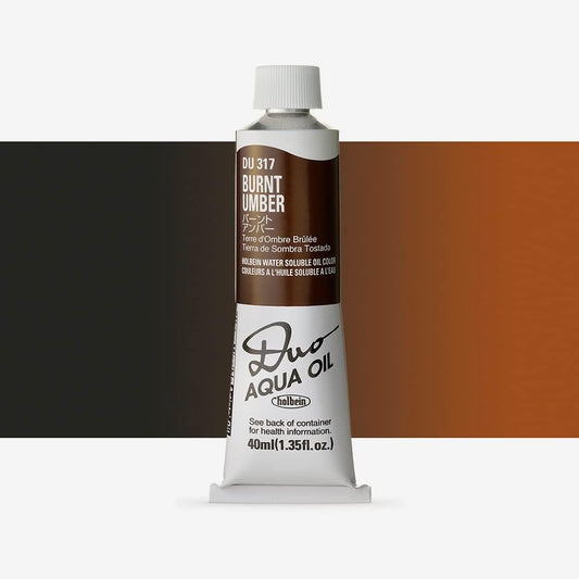 Holbein Duo Watersoluble Oil Colors - Burnt Umber - 40ml Tube
