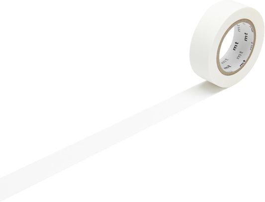 MT Solids Washi Paper Masking Tape, 3/5" x 33', Matte White (MT01P208)