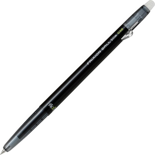 PILOT Frixion Ball Slim 038 Ballpoint Pen, Black (LFBS-18UFB)