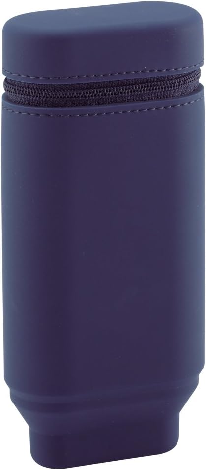 LIHIT LAB A7694-11 Stand Pencil Case, Oval Type, Navy