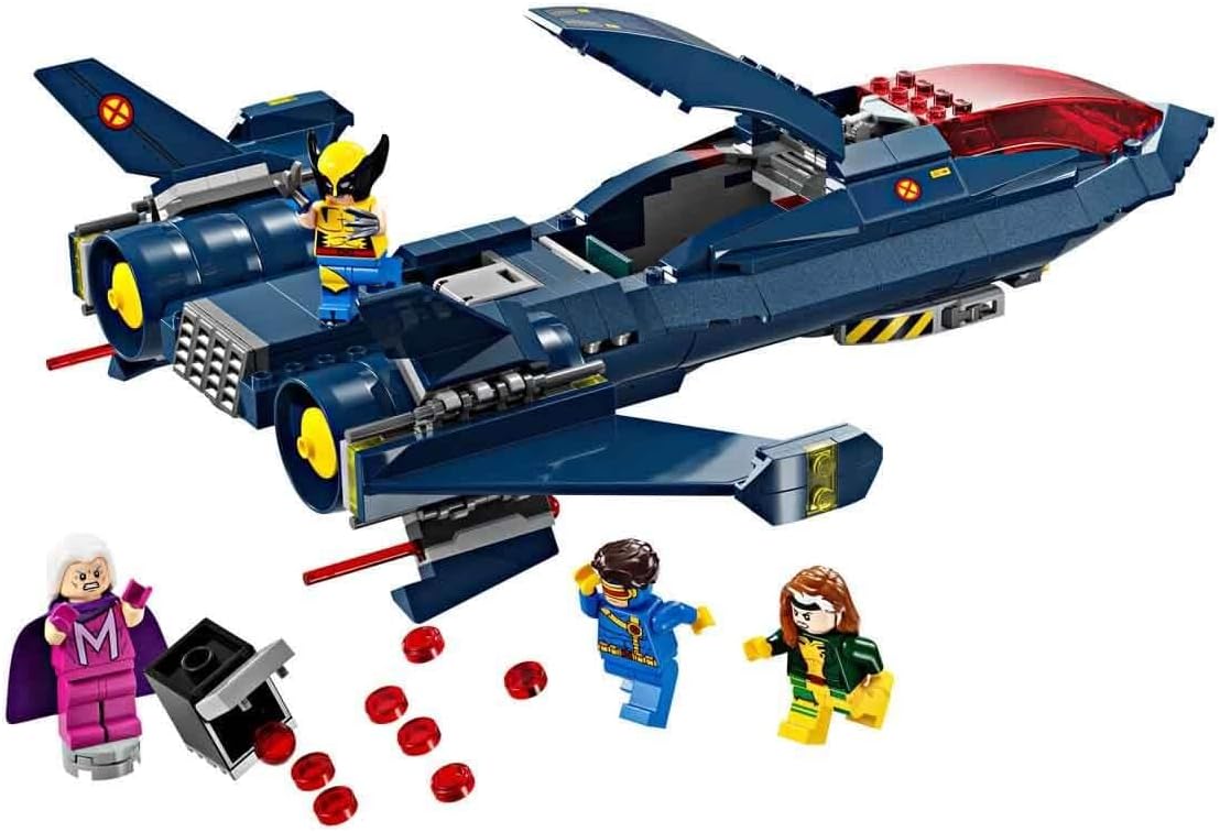 LEGO 76281 Marvel X-Jet X-Men Toy Plane Fighter Construction with Superhero Minifigures Wolverine, Magneto, Cyclops and Rogue, Gift for Boys and Girls Ages 8+