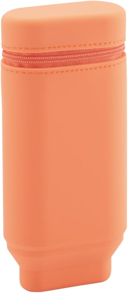 Lihit Lab A7694-4 Stand Pen Case, Oval Type, Orange