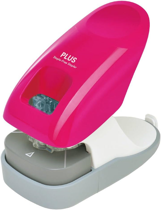 Plus 31-212 Plus Stapler Non-Needle Stapler Paper Clinch Tabletop 12 Bound Pink
