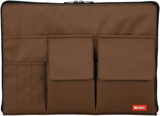 LIHIT LAB Laptop Sleeve with Storage Pockets (Bag-in-Bag), 10 x 13.8 Inches, Brown (A7554-9)