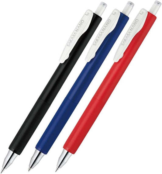 ZEBRA JJH72-3C-AZ Gel Ballpoint Pen Sarasa Nano 0.3mm Set of 3 Black Red Blue