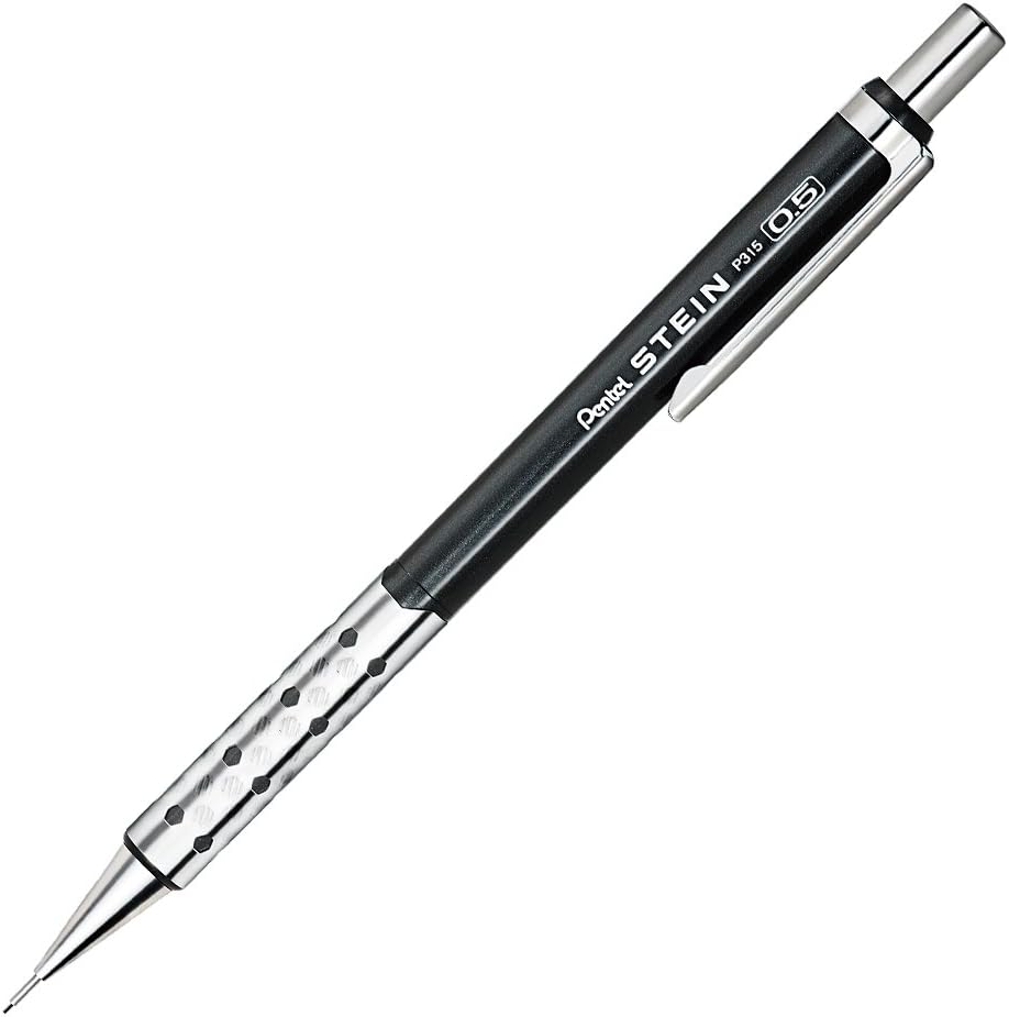 Pentel P315-MA Stein Mechanical Pencils, Metallic Black Shaft, Set of 10