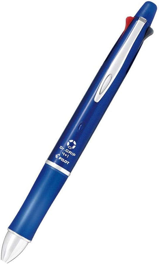 PILOT BKHDF1SFN-L Dr. Grip 4+1, 0.03 inch (0.7 mm) 4-Color Ballpoint Pen + 0.5 mm Mechanical Pencil, Blue Shaft, Product Size: 5.8 x 0.6 inches (148 x 14.1 mm), Slide Lever Type, 0.9 oz (26.3 g)
