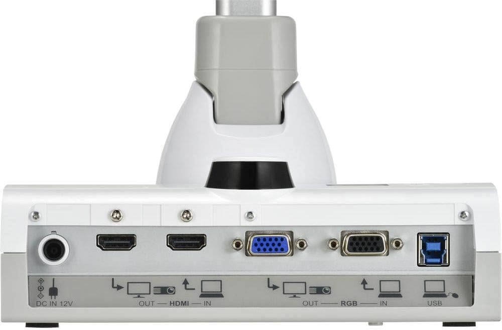 Elmo 1378 Model TT-12F Document Camera, 288x Digital Zoom at 4k Ultra HD Super Speed USB 3.0 for Up to 4K Resolution, HDMI, and RGB/VGA Output