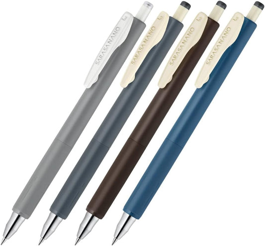 ZEBRA JJH72-GR4C-AZ Gel Ballpoint Pen Sarasa Nano 0.3mm Gray Type 4 Color Set