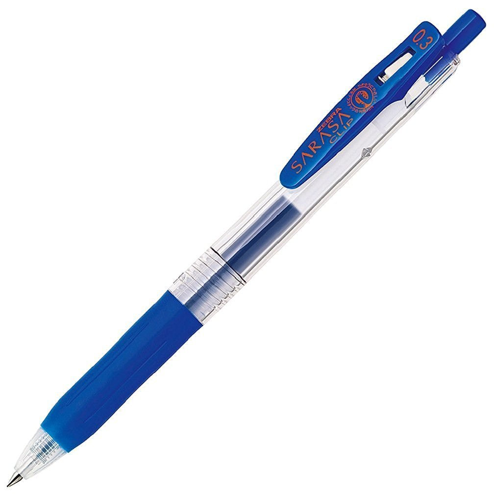 Premium Gel Pen 0.5mm - ZEBRA SARASA Clip 0.3mm / Blue JJH15-BL (Japan Import) - Vintage Smooth Ink Writing Experience - Office Journaling and Professional Writing - Original Japan Import