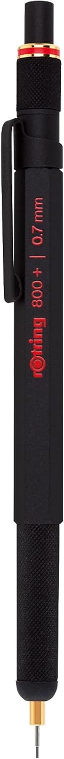 rOtring 800+ Mechanical Pencil and Touchscreen Stylus, 0.7 mm, Black
