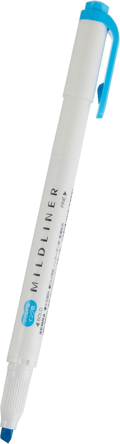 ZEBRA Mildliner WKT7-MCYA Highlighter, Mild Cyan