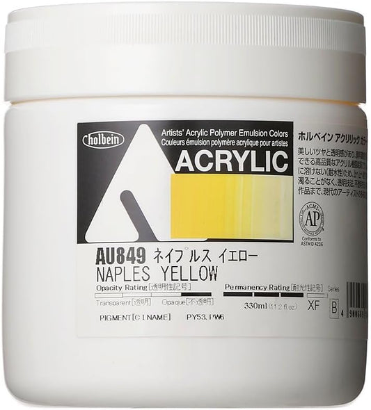 Holbein Acrylic Color Heavy Body 330ml - Naples Yellow (Artists' Acrylic Polymer Emulsion Colors)