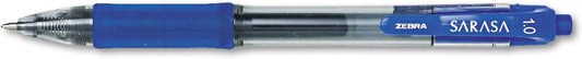 ZEBRA 46620 Sarasa Retractable Gel Pen, Blue Ink, Bold, Dozen