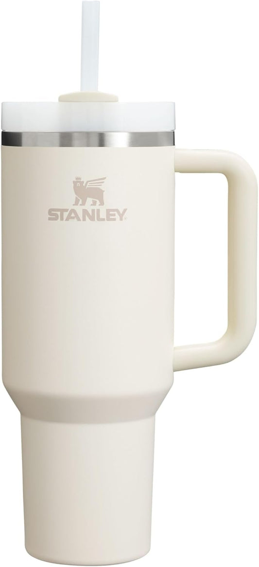 Stanley Quencher H2.0 Tumbler with Handle and Straw 40 oz | Flowstate 3-Position Lid | Cup Holder Compatible for Travel | Insulated Stainless Steel Cup | BPA-Free | Cream 2.0