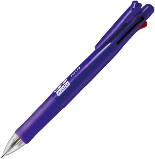 ZEBRA Clip-On Multi F Series 4 Color 0.7 mm Ballpoint Multi Pen/0.5 mm Pencil, Elegant Violet Body (B4SA1-EVI)