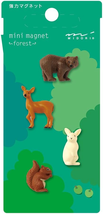 Midori Mini Magnet, Forest Animals (49758006), Assorted
