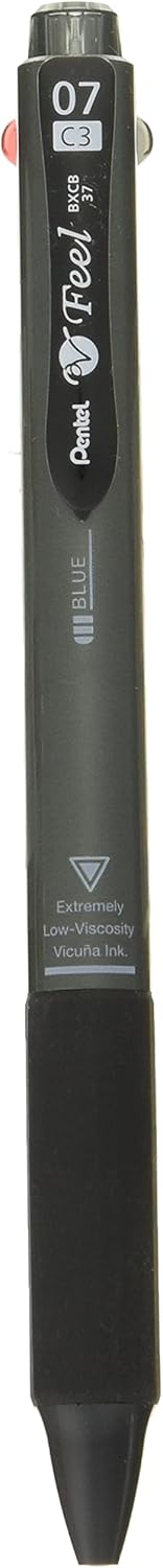 Pentel BXCB37MA 3-Color Ballpoint Pen, Feel 0.7, Metallic Black