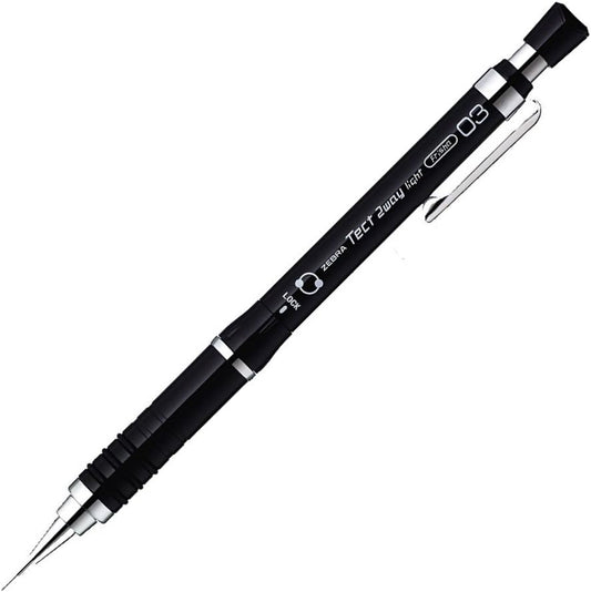 ZEBRA Mechanical Pencil, Tect 2 Way Light, 0.3mm, Black Body (MAS42-PBK)