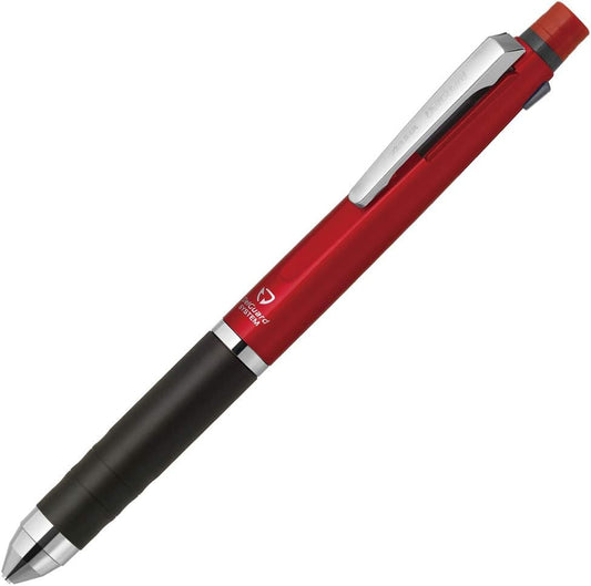 ZEBRA Multifunctional Item Delguard+2C, 2 Color 0.7mm Emulsion Ink Multi Bollpoint Pen + 0.5mm Pencil, Red Body (P-B2SA85-R)