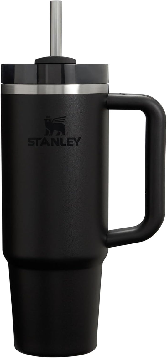 Stanley Quencher H2.0 Tumbler with Handle and Straw 30 oz | Flowstate 3-Position Lid | Cup Holder Compatible for Travel | Insulated Stainless Steel Cup | BPA-Free | Black 2.0