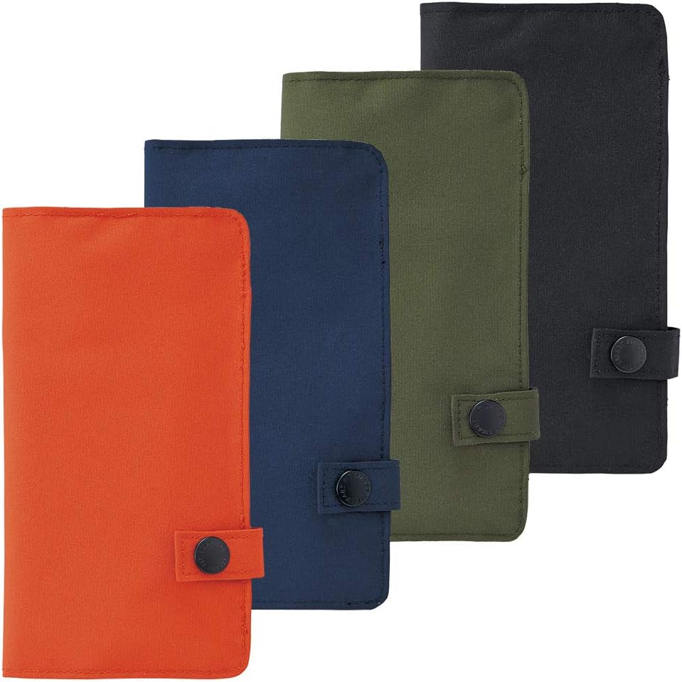 LIHITLAB Slim Pen Case, 7.5 x 4.3, Orange (A7585-4)