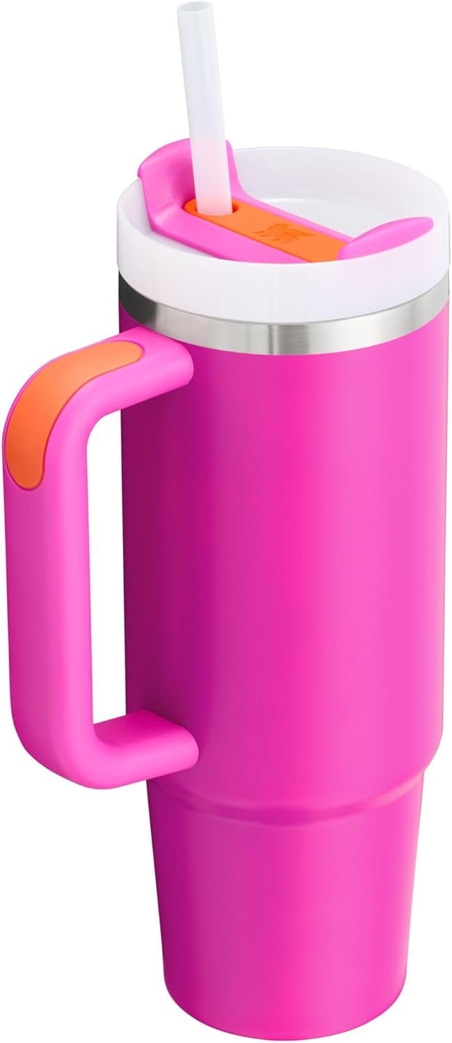 Stanley Quencher H2.0 Tumbler with Handle and Straw 30 oz | Flowstate 3-Position Lid | Cup Holder Compatible for Travel | Insulated Stainless Steel Cup | BPA-Free | Vivid Violet