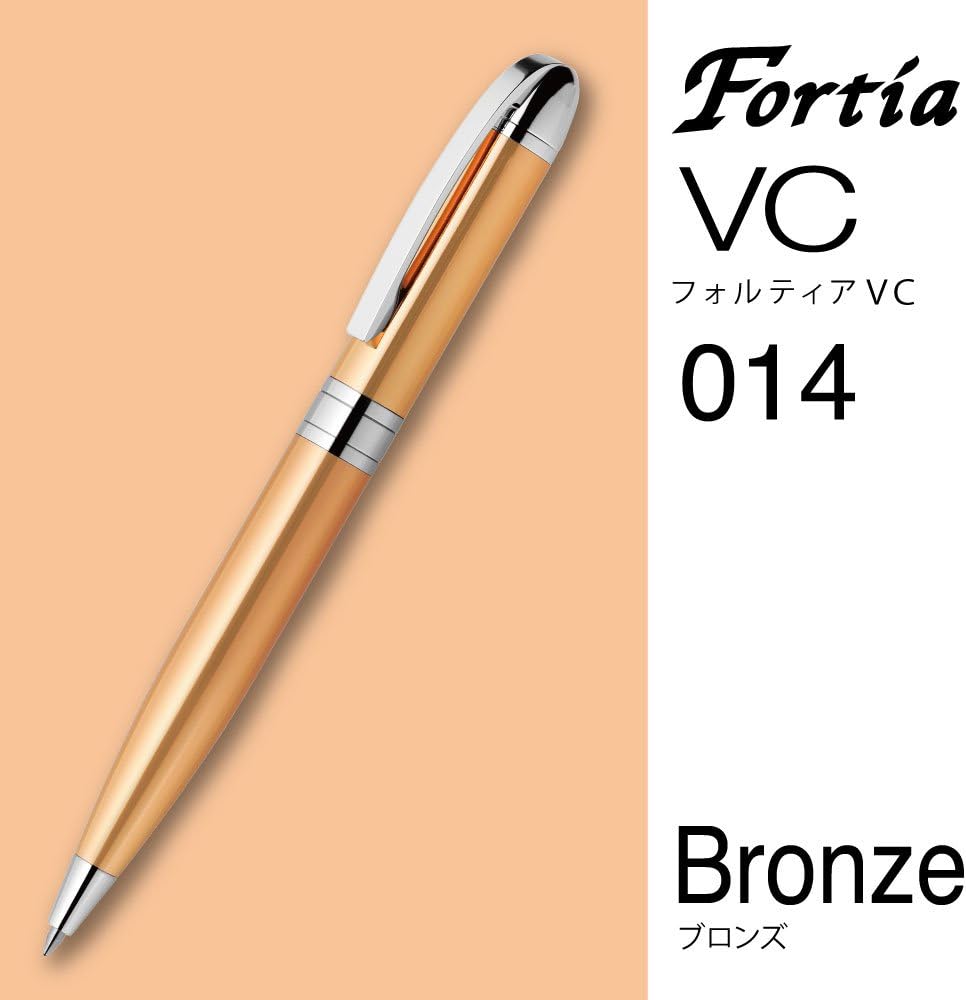 ZEBRA Oil Based Ink Ballpoint Pen, Fortia VC, Black Ink, Bronze Body - BA93-CO