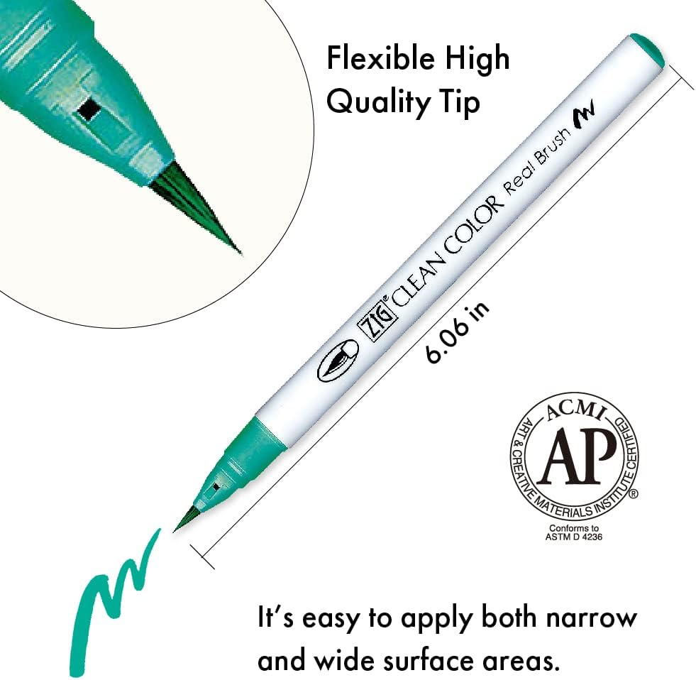 Kuretake ZIG Clean Color Real Brush, NEW 30 colors set B, Flexible Brush Tips, Watercolor Pens for Painting, Drawing, Calligraphy and Brush Lettering for Artists, Made in Japan