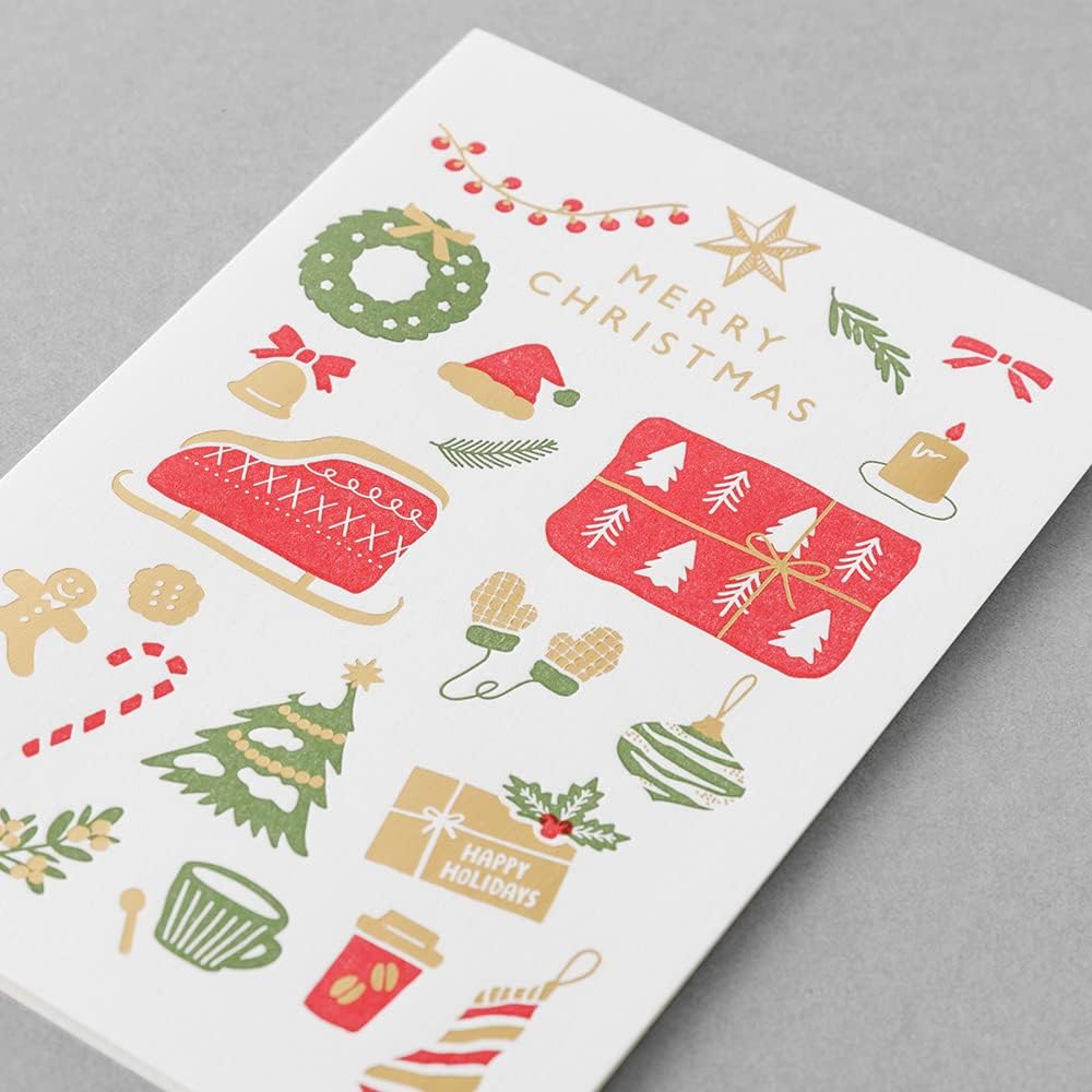 Midori 91209846 Christmas Card, Laser Cut, Gift Pattern (Motif pattern)