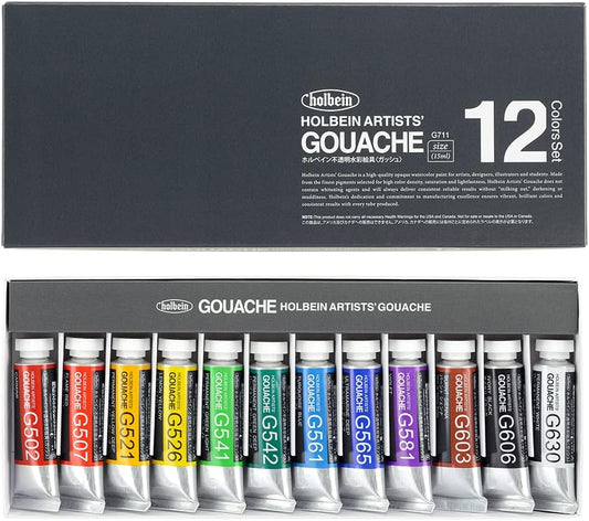 Holbain Artists' Gouache 12color set G711 15ml (No.5)