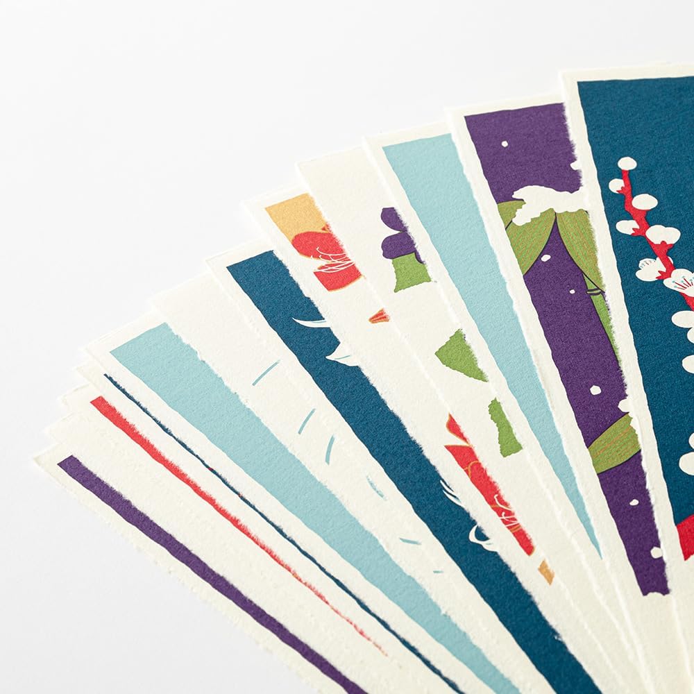 Midori 3130006 2024 Calendar, Wall Hanging, L, Echizen Washi Paper, Traditional Pattern (S (stalk))