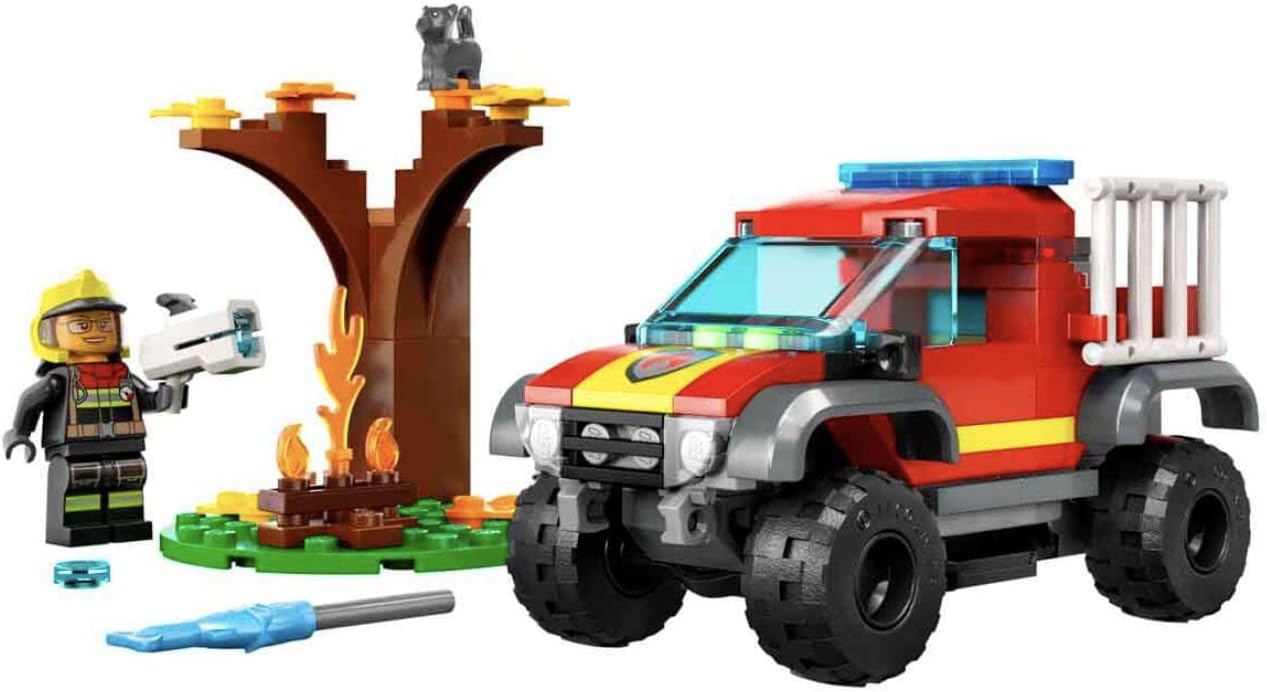 LEGO City 60393 Off-Road Fire Truck, Toy Blocks, Present, Vehicle, Glue, Fire Firefight, Boys, Girls, Ages 5 and Up