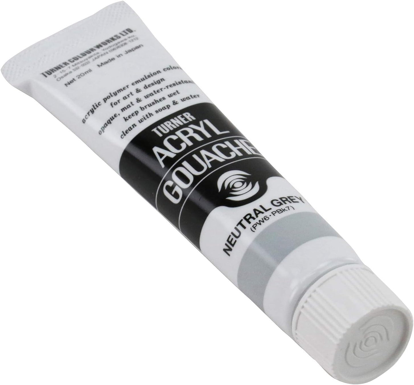 Turner Colour Works Acryl Gouache Artist Acrylic Paint - Single 20 ml Tube - Neutral Grey No.7