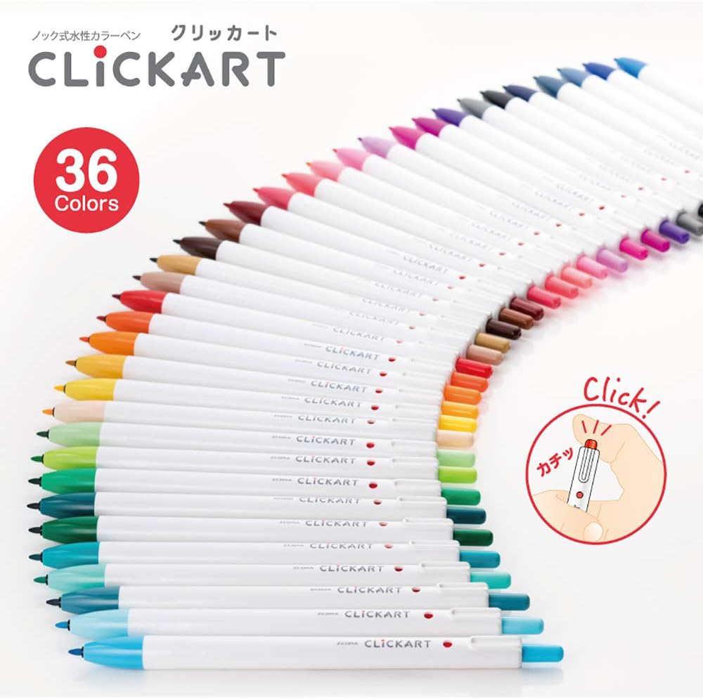 Zebra Clickart Water-Based Pen Bright Light 12-Color Set (WYSS22-12CLT) – Japan Import