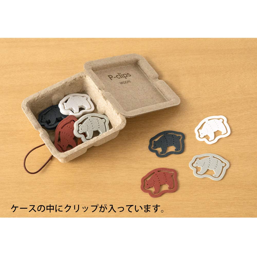 Midori 43400006 Clip Peacock Clip Bear Pattern