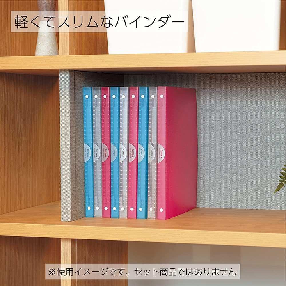 Kokuyo Campus Slide Binder, Adapt Slim, Double Pockets, A4, 30 Holes, Up to 65 Sheets, Transparent, Japan Import (RU-AP171T)