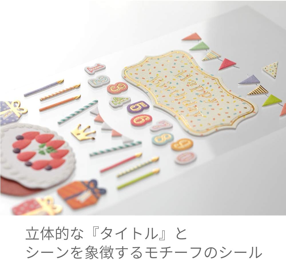 Midori 82359006 Stickers, 2359 PCM Title, Birthday Pattern