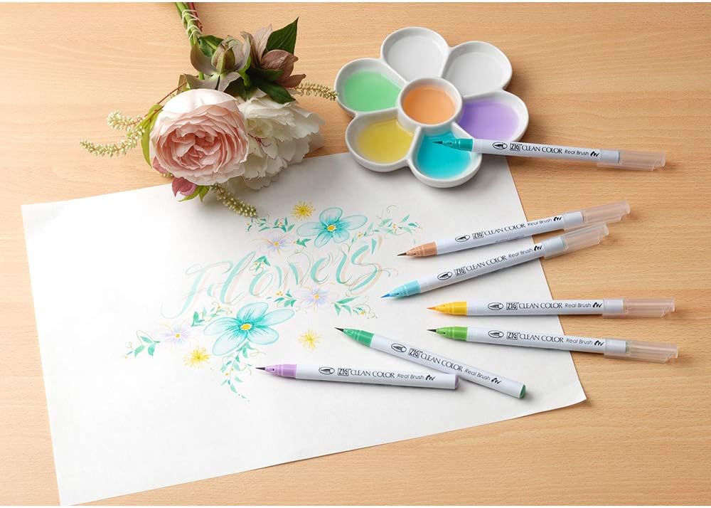 Kuretake ZIG CLEAN COLOR Real Brush 80 Colors set, AP-Certified, Flexible Brush Tip, Professional quality, Odourless, Xylene Free, Easy to creat narrow and wide lines, Made in Japan