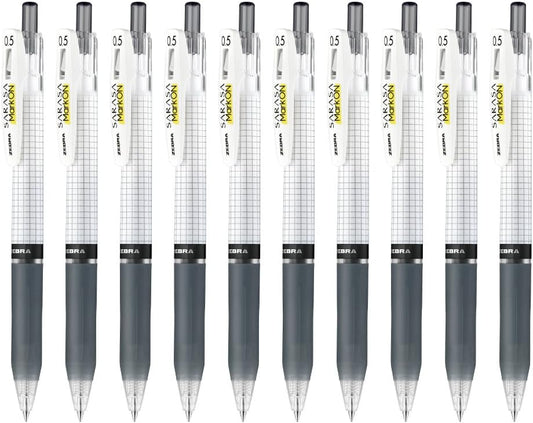 ZEBRA B-JJ77-BK Sarasa Mark On Gel Ballpoint Pen, 0.5, Black, 10 Pens
