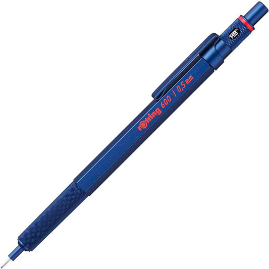 Rotring 600 Mechanical Pencil 0.5 mm, Blue Full-Metal Pencil Body, Hexagonal Drafting Pencil, Stocking Stuffer, Holiday Gifts for College Students, Christmas Gifts for Teachers