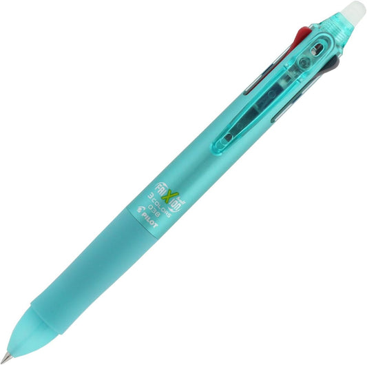 PILOT FriXion 3 038, 3 Color Ballpoint Pen, 0.38mm, Mint Green Body (4902505501593)