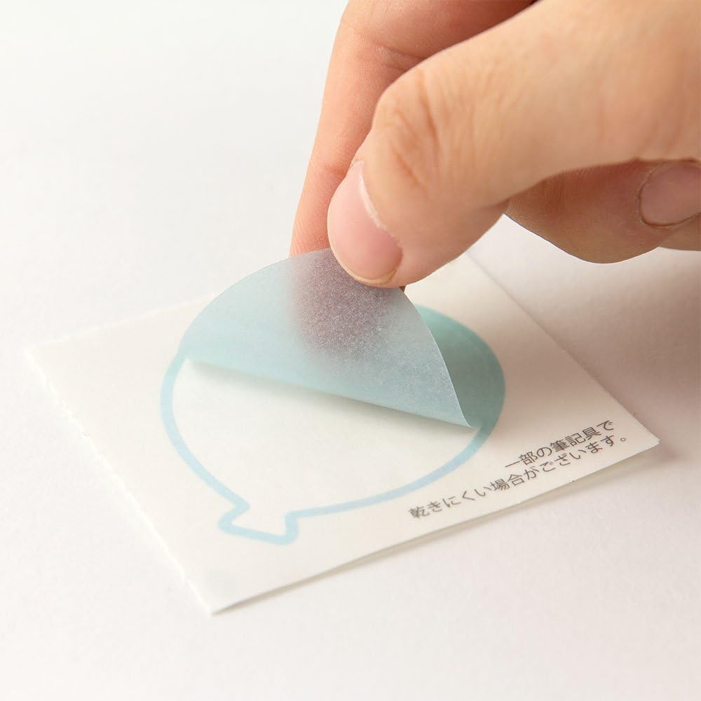 Midori 33211006 Colored Paper with Stickers, Colored Paper, Translucent, Balloon Pattern