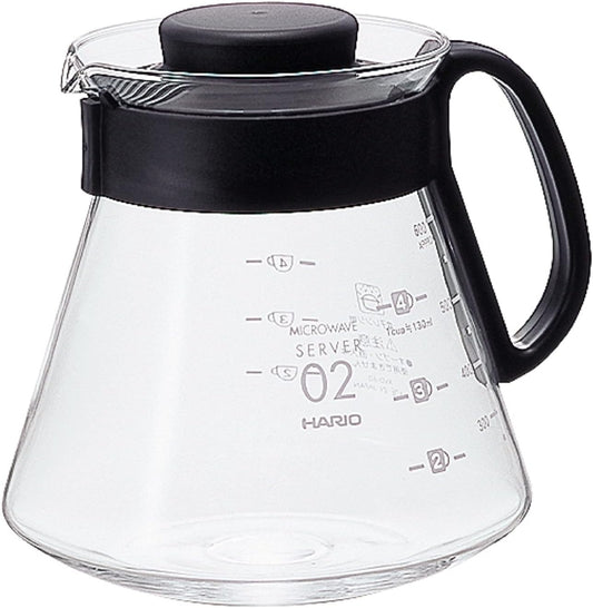 Hario V60 Glass Range Coffee Server, 600ml, Black