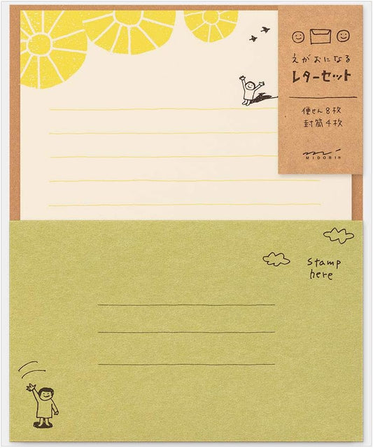 Midori 91802541 Letter Set, Egao Hisama Pattern